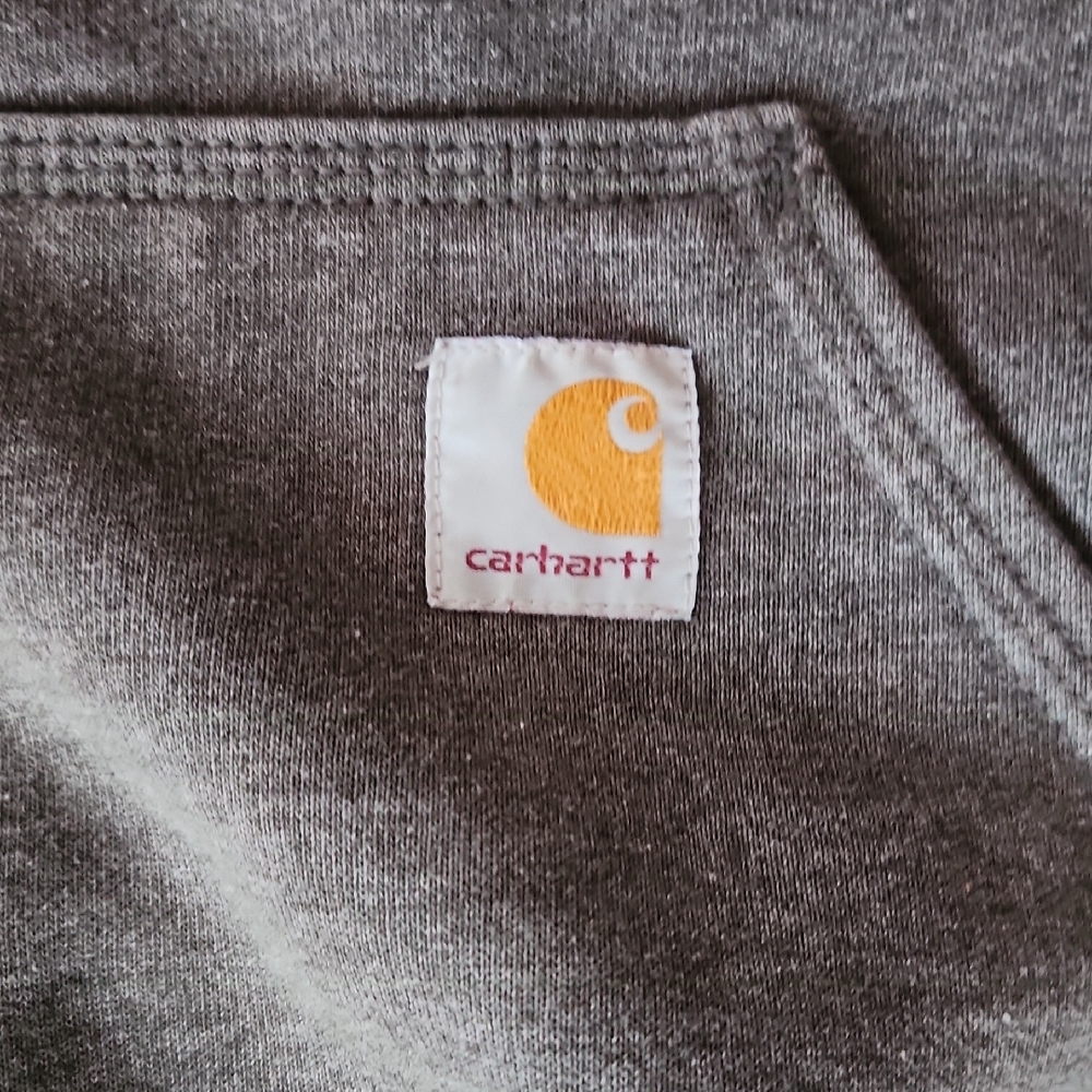 Carhartt Charcoal Hoodie with Logo - Picture 2 of 5